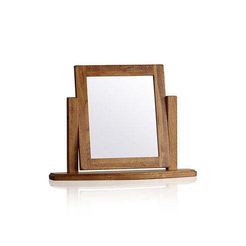 French Farmhouse Rustic Solid Oak Dressing Table Mirror