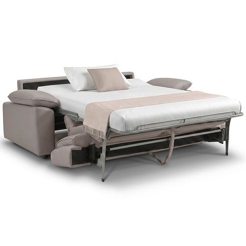 Goodwood 3 Seater Sofa Bed in Light Grey Leather