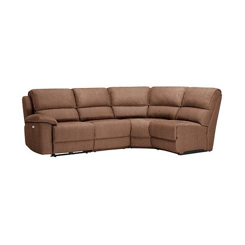 Goodwood Electric Reclining Modular Group 4 in Plush Brown Fabric