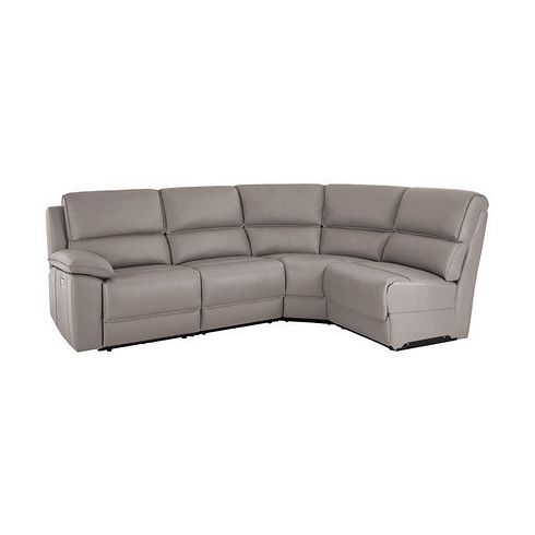 Goodwood Electric Reclining Modular Group 4 in Light Grey Leather