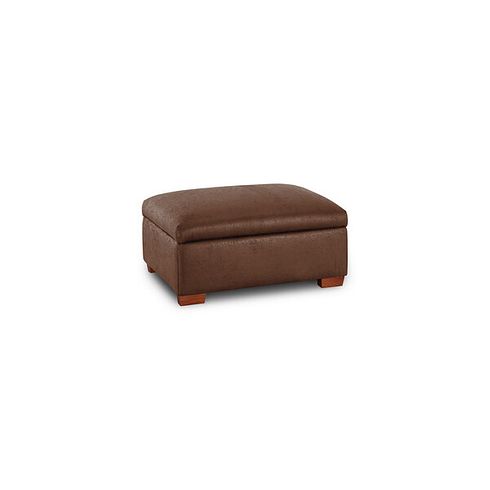 Goodwood Storage Footstool in Ranch Dark Brown Fabric
