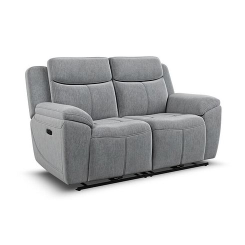 Hadley 2 Seater Electric Recliner Sofa with Power Headrests  in Amigo Granite Fabric
