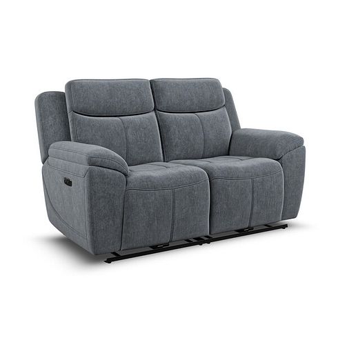Hadley 2 Seater Electric Recliner With Power Headrest in Amigo Coal Fabric
