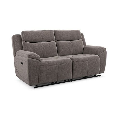 Hadley 3 Seater Electric Recliner Sofa with Power Headrests  in Amigo Cocoa Fabric