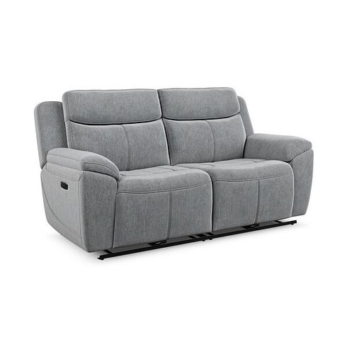 Hadley 3 Seater Electric Recliner Sofa with Power Headrests  in Amigo Granite Fabric