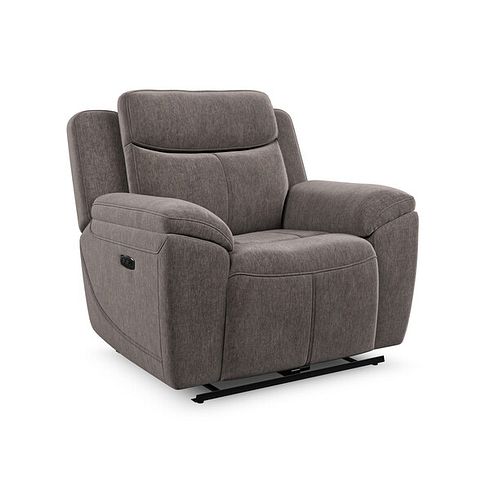 Hadley Electric Recliner Armchair with Power Headrest  in Amigo Cocoa Fabric