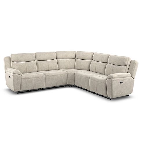 Hadley Large Corner Electric Recliner Sofa with Power Headrests   in Amigo Linen Fabric
