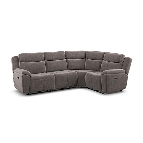 Hadley Left Hand Corner Electric Recliner Sofa with Power Headrests  in Amigo Cocoa Fabric