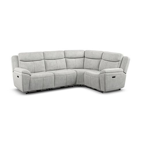 Hadley Left Hand Corner Electric Recliner Sofa with Power Headrests  in Amigo Dove Fabric