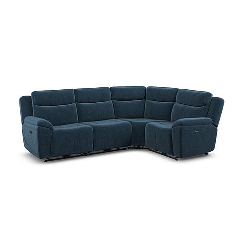 Hadley Left Hand Corner Electric Recliner Sofa with Power Headrests  in Amigo Navy Fabric