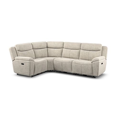 Hadley Right Hand Corner Electric Recliner Sofa with Power Headrests   in Amigo Linen Fabric