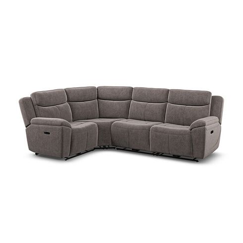 Hadley Right Hand Corner Electric Recliner Sofa with Power Headrests  in Amigo Cocoa Fabric