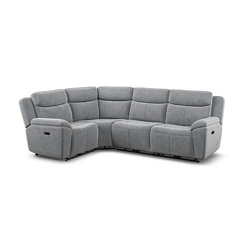 Hadley Right Hand Corner Electric Recliner Sofa with Power Headrests  in Amigo Granite Fabric