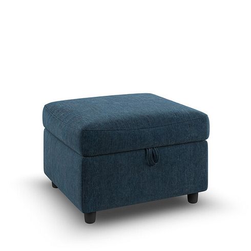 Hadley Storage Footstool in Amigo Navy Fabric