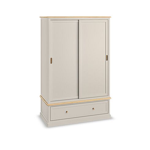 Henley Natural Oak and Stone Painted Hardwood Double Wardrobe