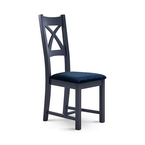 Highgate Blue Painted Chair with Heritage Royal Blue Velvet Seat