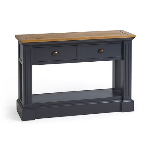 Highgate Rustic Oak and Blue Painted Hardwood Console Table