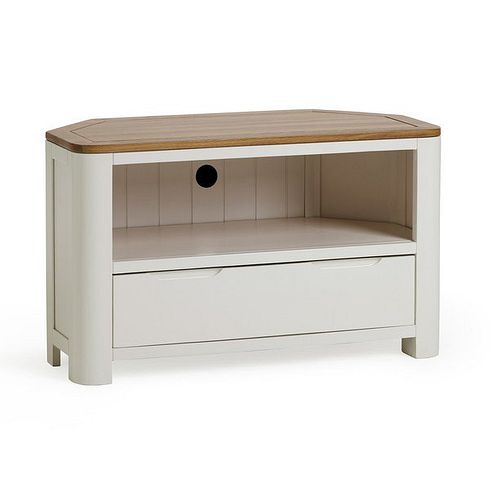 Hove Natural Oak and Painted Corner TV Unit