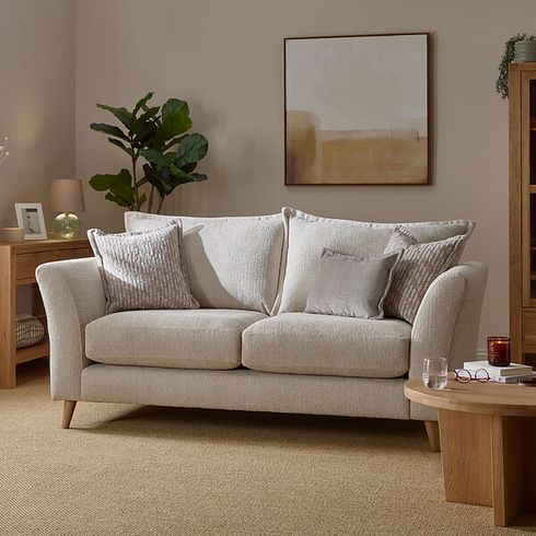 Hoxley 3 Seater Sofa in Leo Biscuit fabric