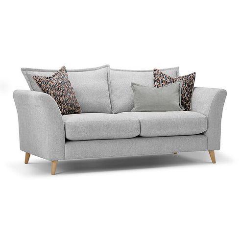 Hoxley 3 Seater Sofa in Leo Silver fabric