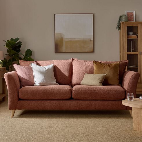 Hoxley 4 Seater Sofa in Leo Rust fabric