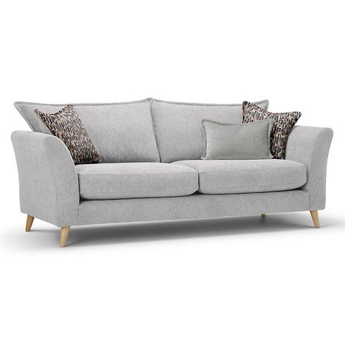Hoxley 4 Seater Sofa in Leo Silver fabric