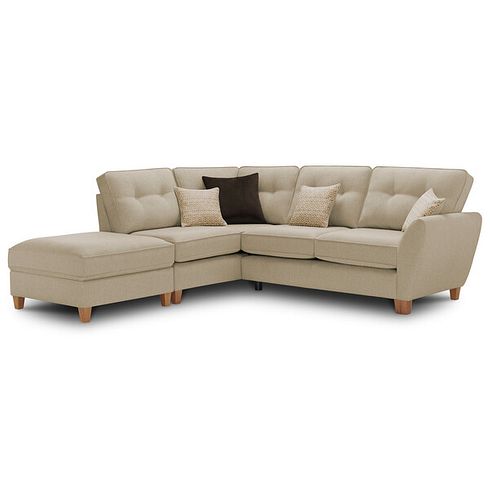Inca Right Hand Corner Chaise Sofa in Christy Collection Beige Fabric