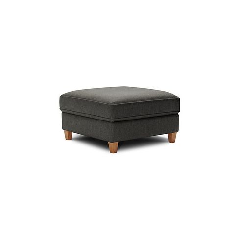 Inca Corner Chaise Large Storage Footstool in Christy Collection Charcoal Fabric