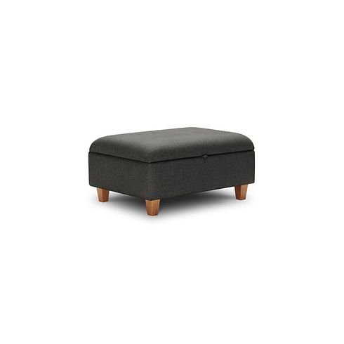 Inca Storage Footstool in Christy Collection Charcoal Fabric