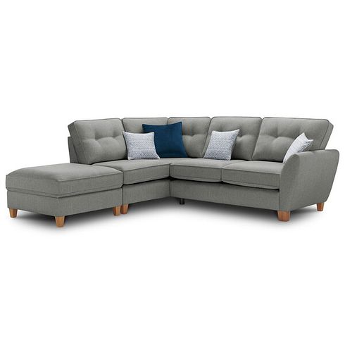 Inca Right Hand Corner Chaise Sofa in Christy Collection Grey Fabric