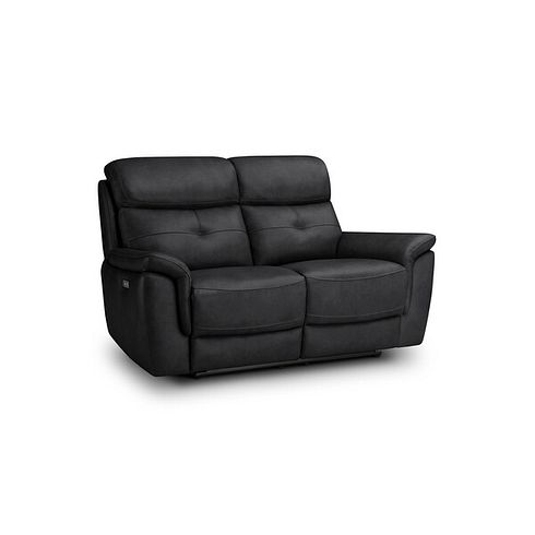 Iver 2 Seater Electric Recliner Sofa in Amara Black Leather