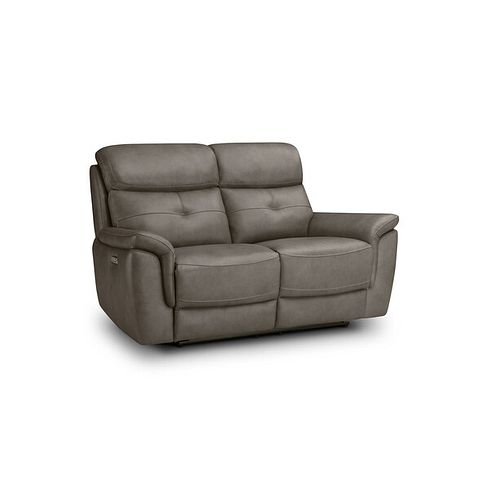 Iver 2 Seater Electric Recliner Sofa with Power Headrests in Odyssey Dark Grey Leather