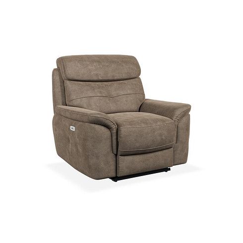 Iver Electric Recliner Armchair in Miller Earth Brown Fabric