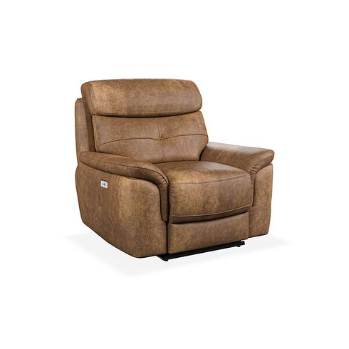 Iver Electric Recliner Armchair in Ranch Brown Fabric