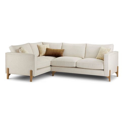 Jude Right Hand Corner Sofa in Oscar Linen Fabric with Oak Feet