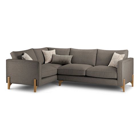 Jude Right Hand Corner Sofa in Oscar Mocha Fabric with Oak Feet