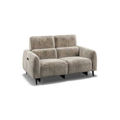 Juliette 2 Seater Recliner Sofa With Power Headrest in Descent Taupe Fabric