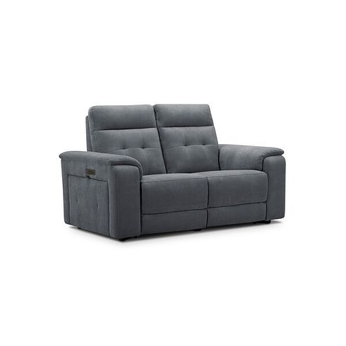 Juno 2 Seater Electric Recliner Sofa With Power Headrests in Amigo Coal Fabric