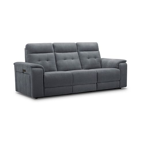Juno 3 Seater Electric Recliner Sofa With Power Headrests in Amigo Coal Fabric