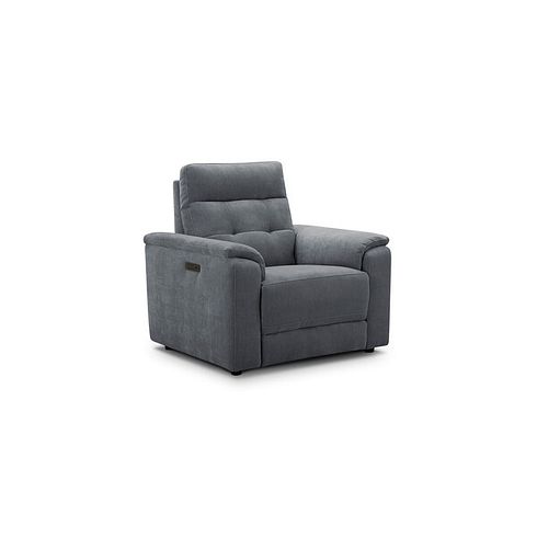 Juno Electric Recliner Armchair With Power Headrest in Amigo Coal Fabric