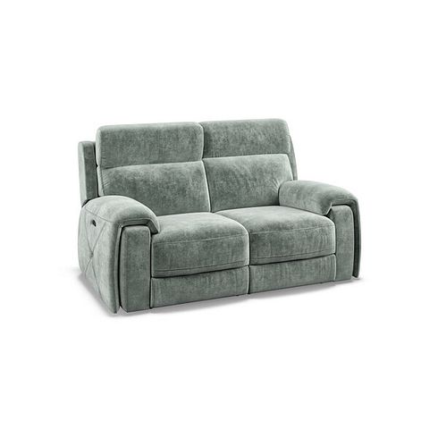 Leo 2 Seater Recliner Sofa with Adjustable Headrests in Descent Pewter Fabric