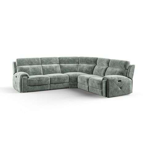 Leo Large Corner Recliner Sofa in Descent Pewter Fabric