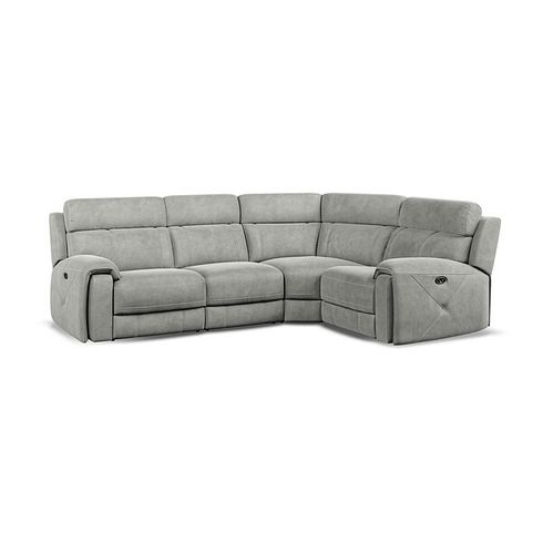 Leo Left Hand Corner Recliner Sofa in Billy Joe Dove Grey Fabric