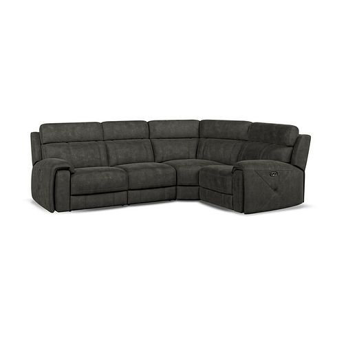 Leo Left Hand Corner Recliner Sofa in Billy Joe Grey Fabric