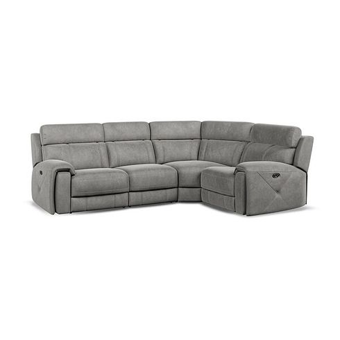 Leo Left Hand Corner Recliner Sofa in Maldives Dark Grey Fabric