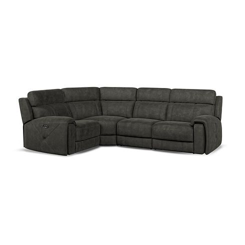 Leo Right Hand Corner Recliner Sofa in Billy Joe Grey Fabric
