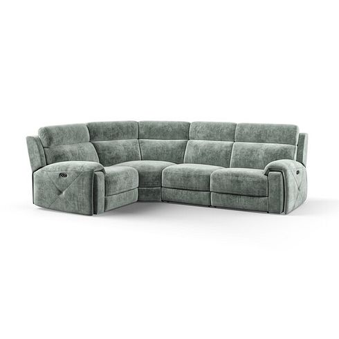 Leo Right Hand Corner Recliner Sofa in Descent Pewter Fabric