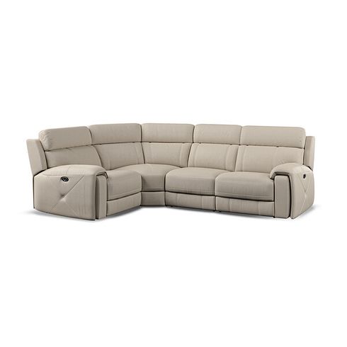 Leo Right Hand Corner Recliner Sofa in Pebble Leather