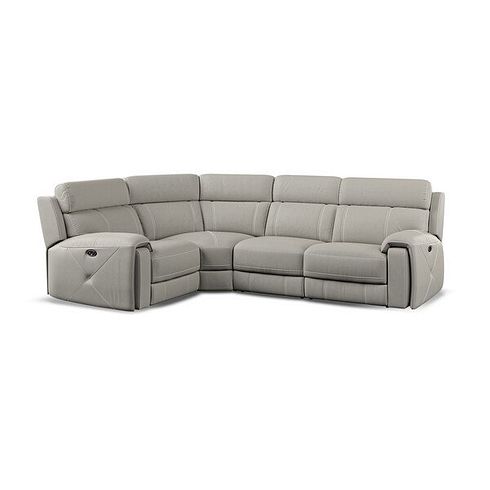 Leo Right Hand Corner Recliner Sofa in Taupe Leather