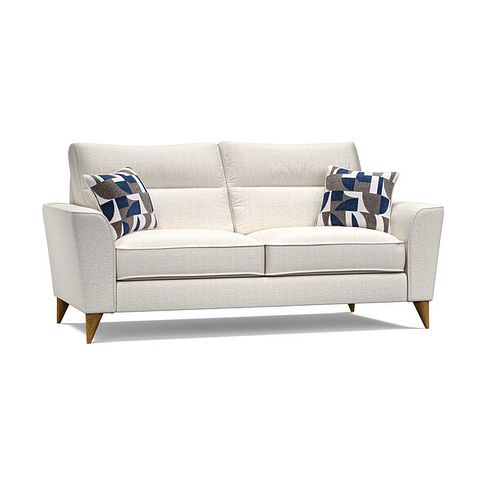 Levi 3 Seater Sofa in Barley Ivory Fabric with Asher Ocean Scatters